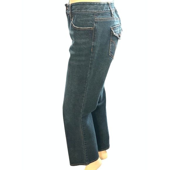 Ann Taylor LOFT Cotton Spandex Blend Slim Boot Denim Blue Jeans Size 10P - Picture 2 of 11